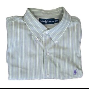 Ralph Lauren Men’s Button-Down Shirt XL Green White Purple Classic Fit